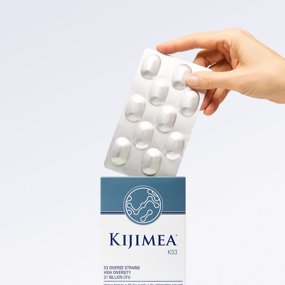 Woman holding blister